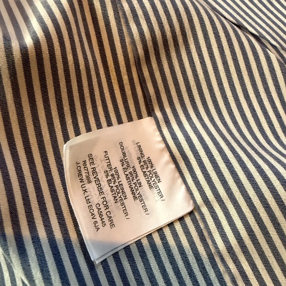 J Crew Solid Navy Blue 100% Linen Regent Blazer Suit Jacket Women’s Size 2 - Picture 2 of 16